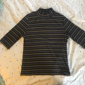 Zara 70s 3/4 sleeve mockneck turtleneck
